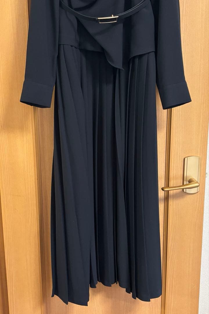 ピンキー&ダイアン◆[冨張愛コラボ] ドレーププリールワンピース ネイビー 38