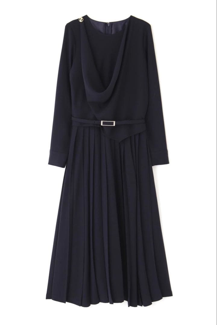 ピンキー&ダイアン◆[冨張愛コラボ] ドレーププリールワンピース ネイビー 38