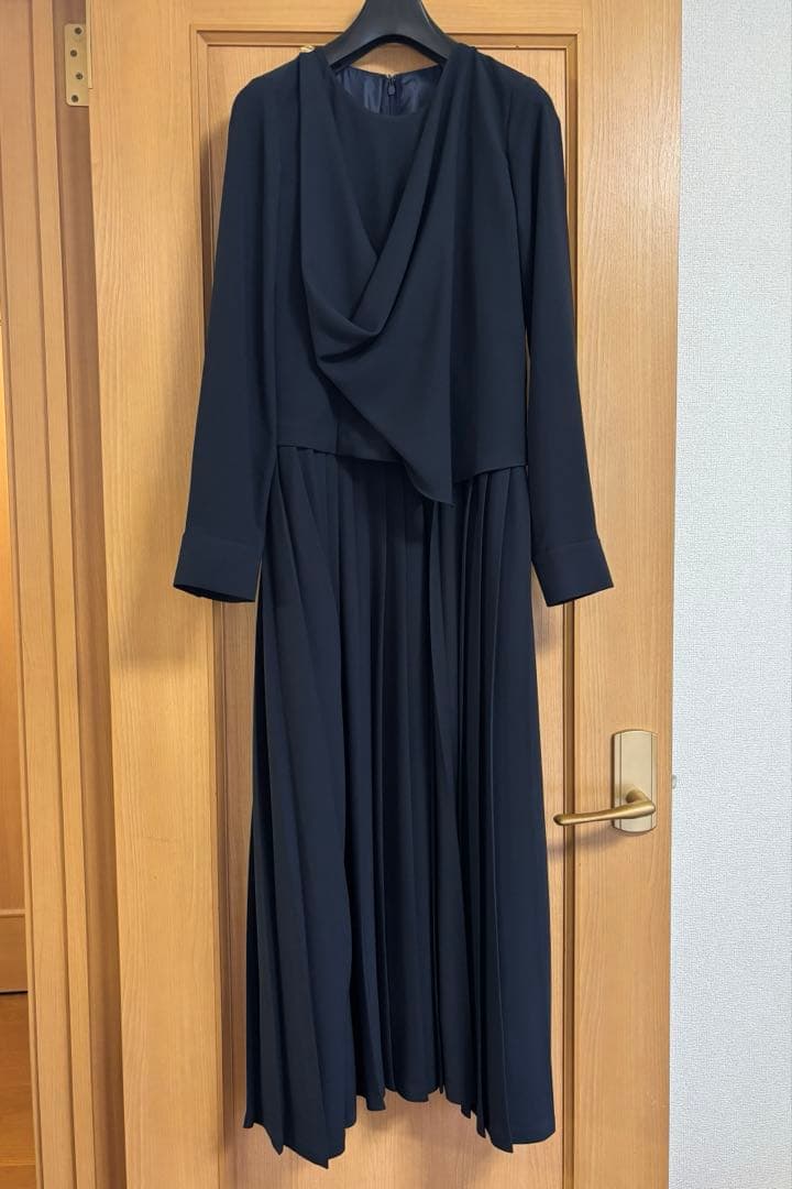 ピンキー&ダイアン◆[冨張愛コラボ] ドレーププリールワンピース ネイビー 38