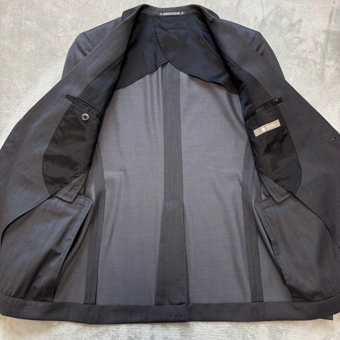 未使用に近い✨ナノユニバース 3ピース セットアップスーツ 2B シルク 48