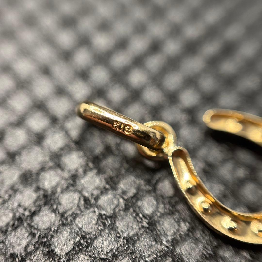 K18 馬蹄型 ホースシュー モチーフ ペンダント トップ ネックレス