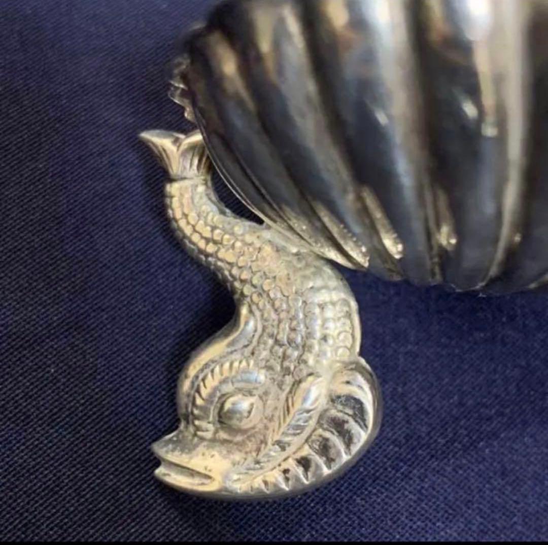 純銀製 アンティーク 小物入 貝形魚足 アクセサリー入れ 925 1930年代