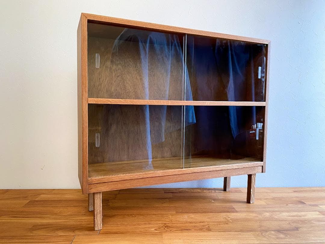 1950s イギリス製 英国 オーク ガラスキャビネット 仕上済