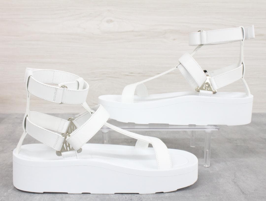 ▲未使用 エルメス エニド レザー サンダル ホワイト39 約25.5㎝