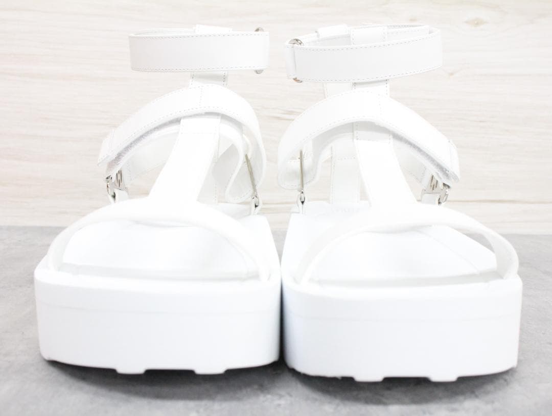 ▲未使用 エルメス エニド レザー サンダル ホワイト39 約25.5㎝