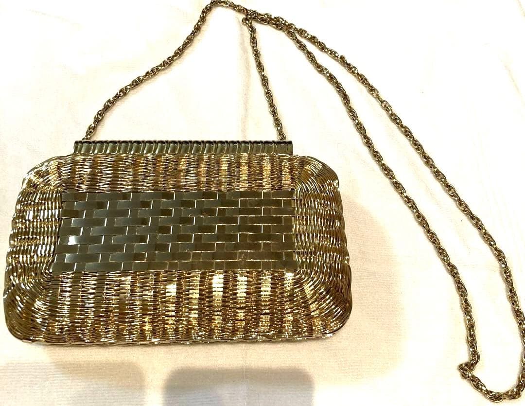 Rodo メタル　かごバック　2way ゴールド　クラッチバッグ　ヴィンテージ