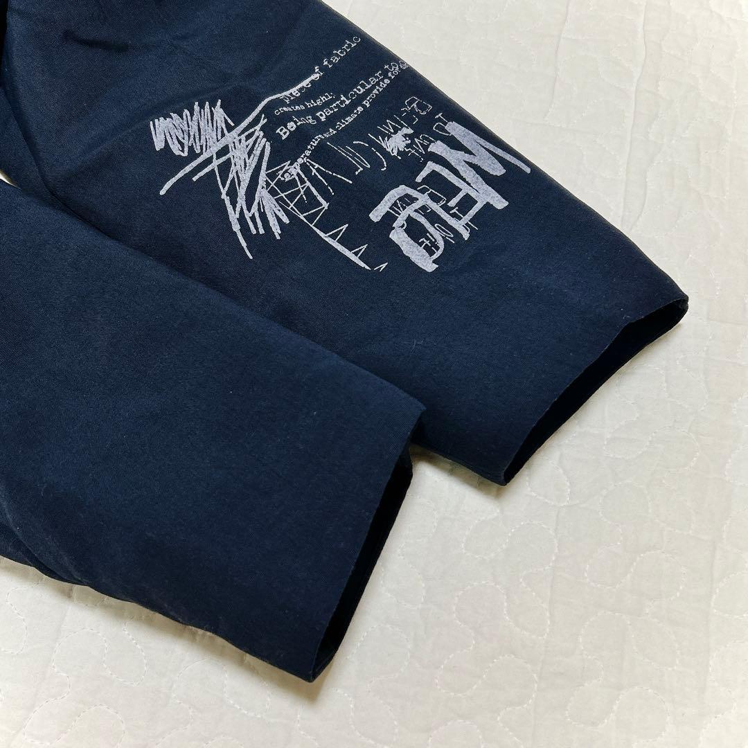 芽風 定価6.9万 近年 ロゴタフタ ジャケット アウター ネイビー 38