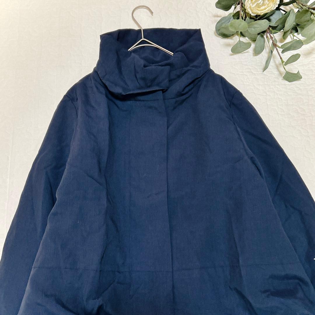 芽風 定価6.9万 近年 ロゴタフタ ジャケット アウター ネイビー 38