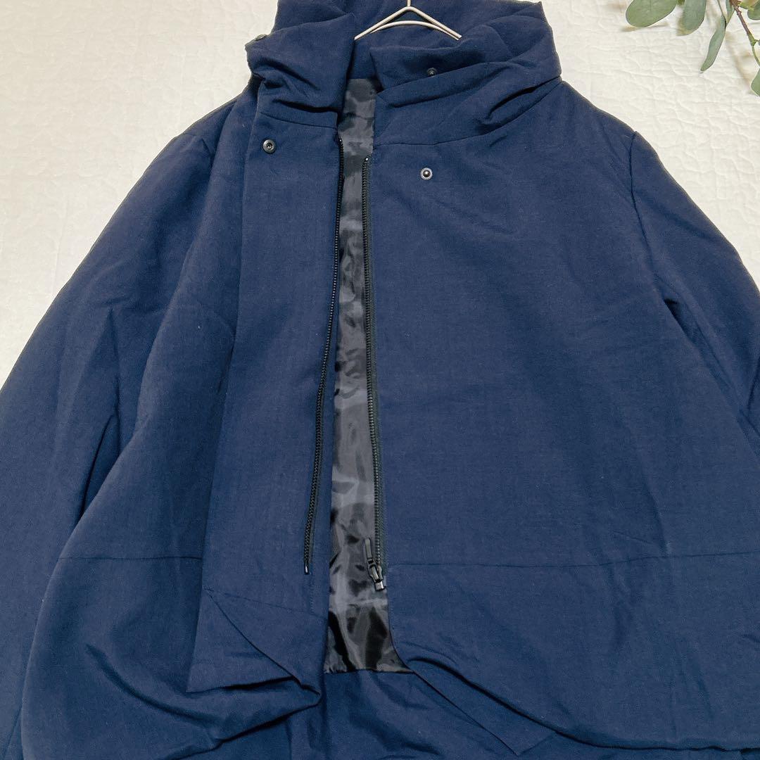 芽風 定価6.9万 近年 ロゴタフタ ジャケット アウター ネイビー 38