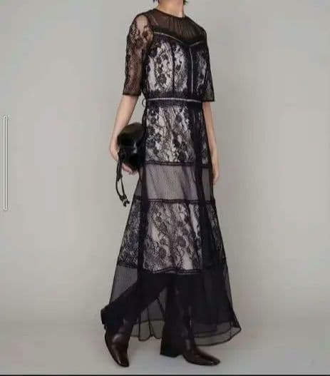 FRAY I.D❤️コンビネーションレースドレスsize1