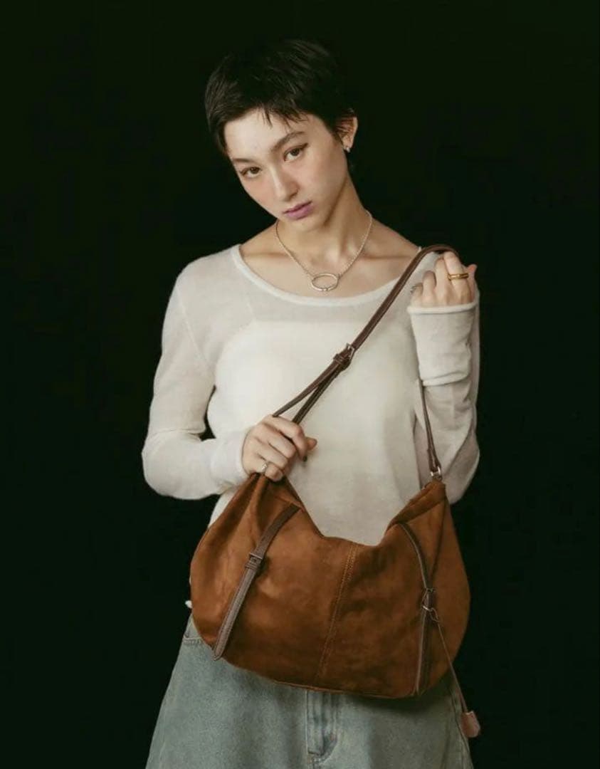 knuth marf suede moon bag ブラウン