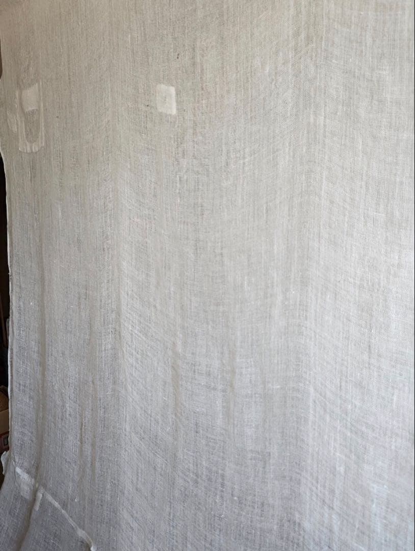 古布 木綿 白蚊帳 古裂 生成 リメイクタペストリー 間仕切り カーテン 洗濯済