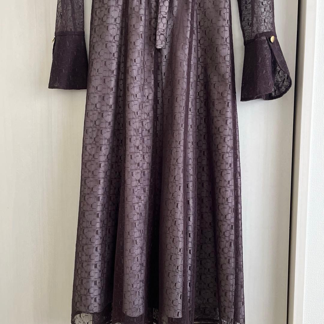 ANDRESD バックオープンジオメトリックドレス ブラウン