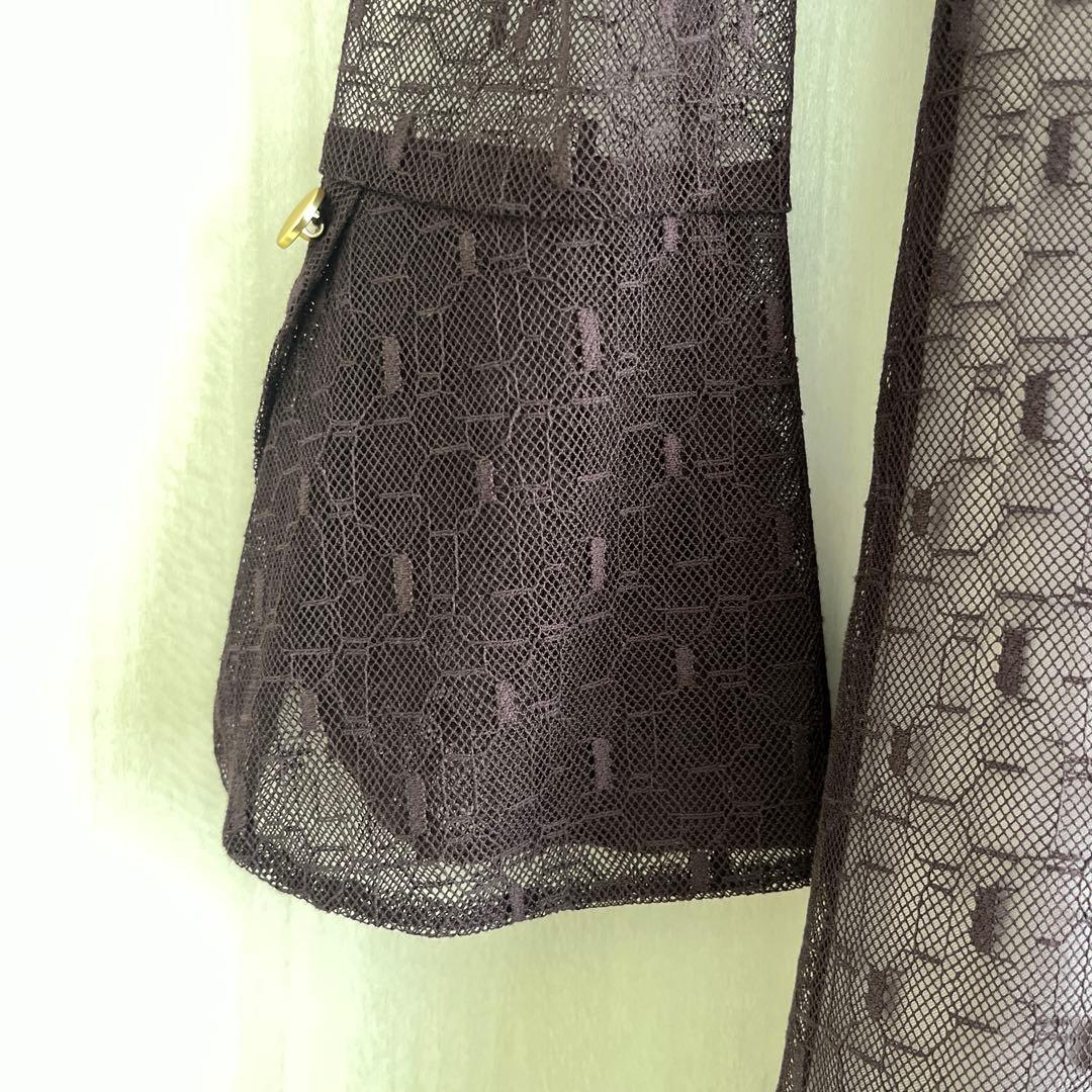 ANDRESD バックオープンジオメトリックドレス ブラウン