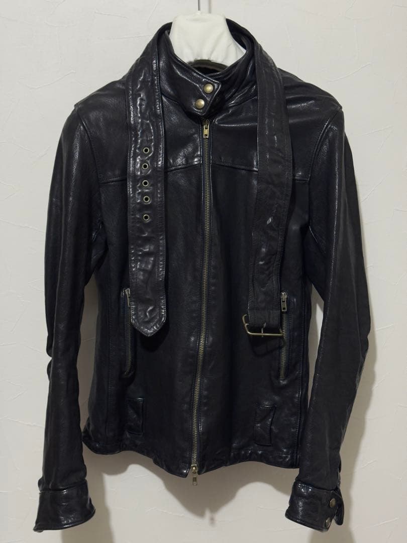 miu miu レザーライダースジャケット