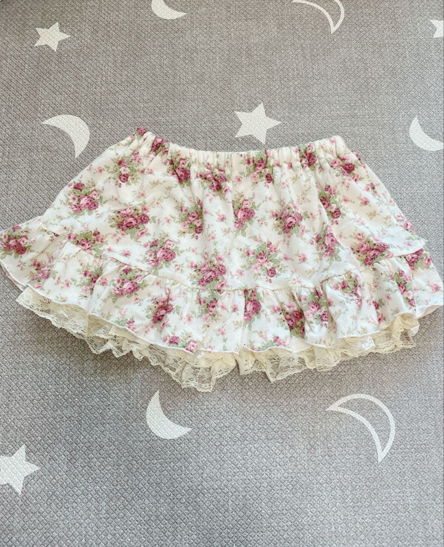 希少 リズリサ 平成 LIZ LISA 花柄スカパン ホワイト/ピンク　00 s