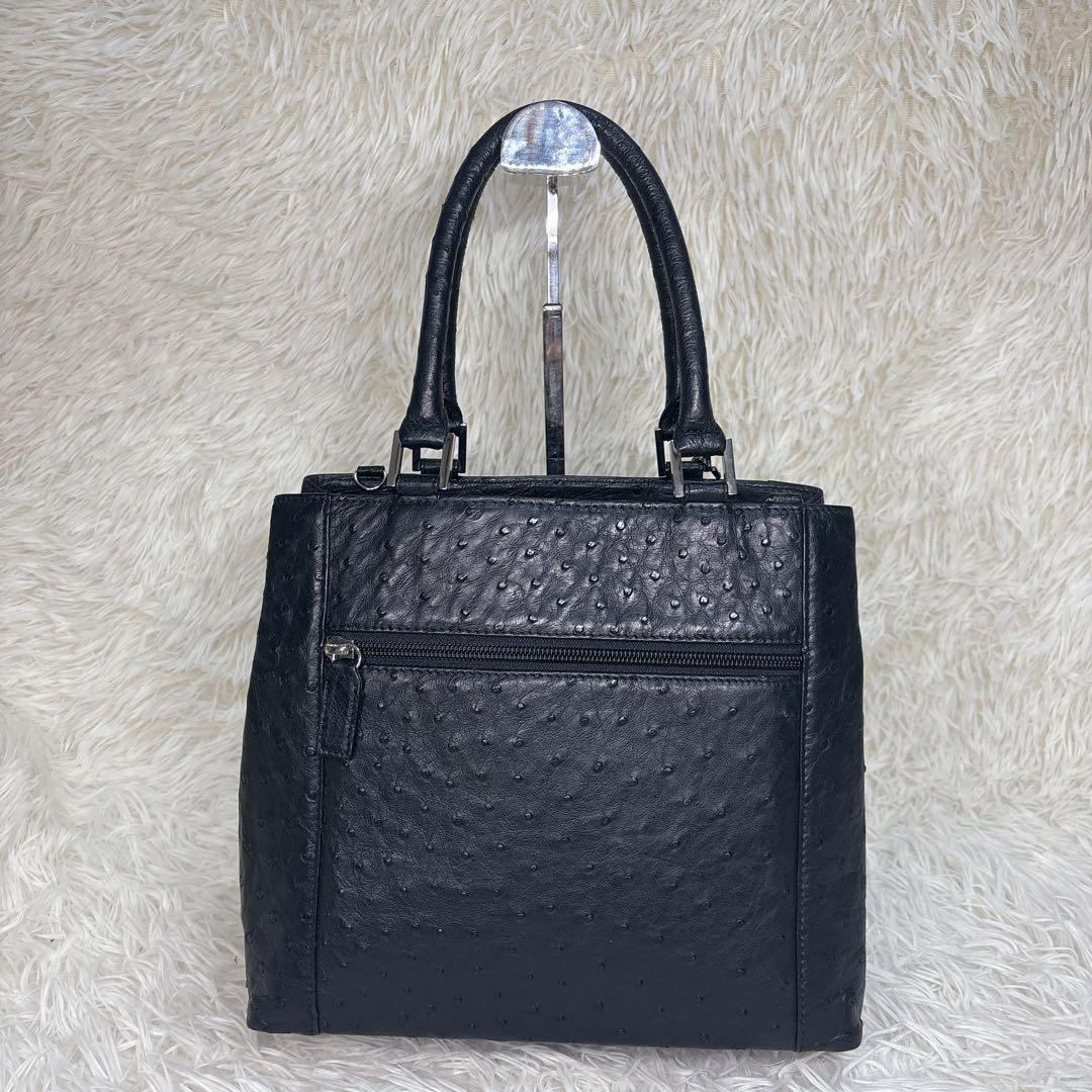 アールグレイ様 JRA認定 オーストリッチ 黒 ラウンドファスナー 縦型