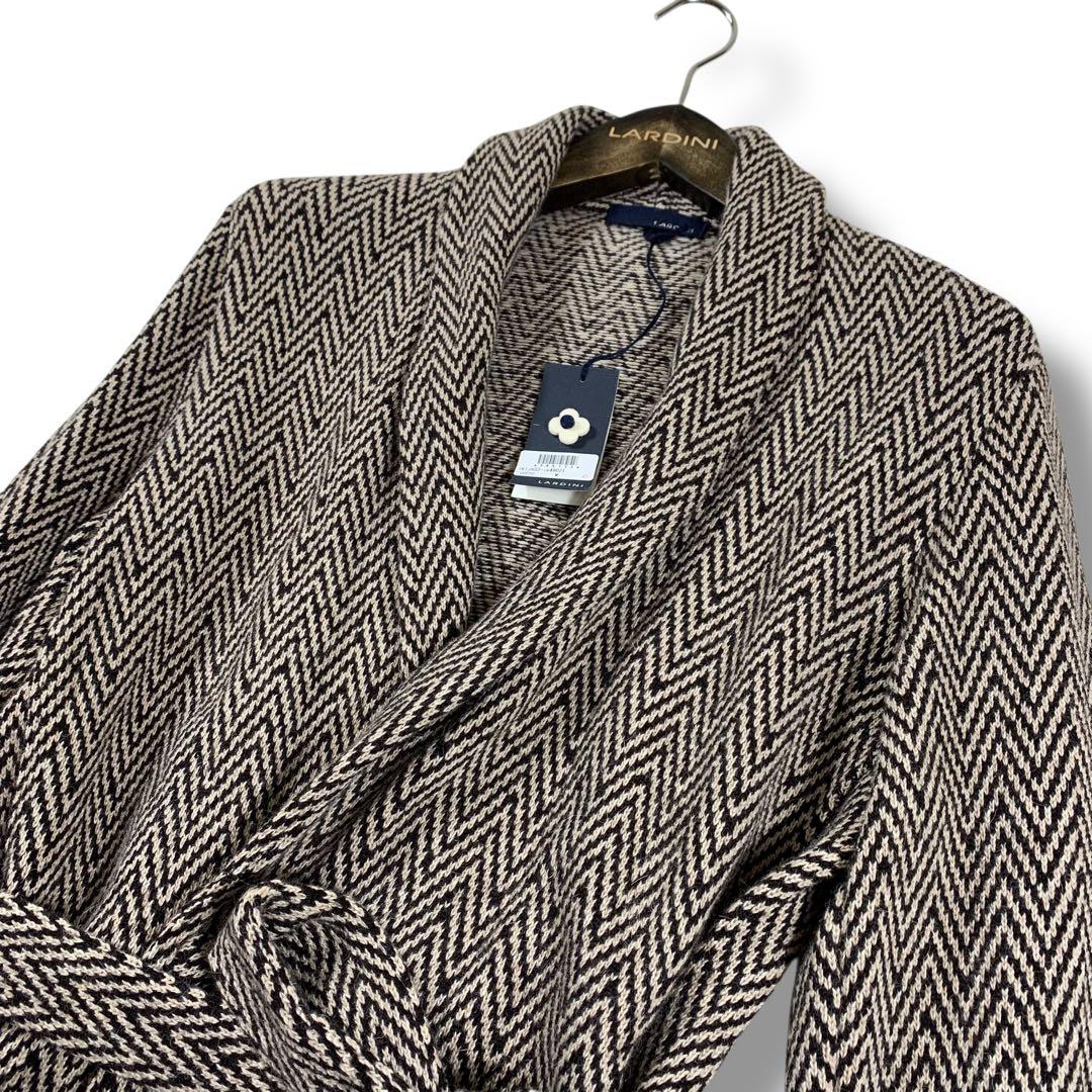 ほぼ未使用✨ラルディーニ ニットジャケット アルパカ混 シェブロン ダブル M