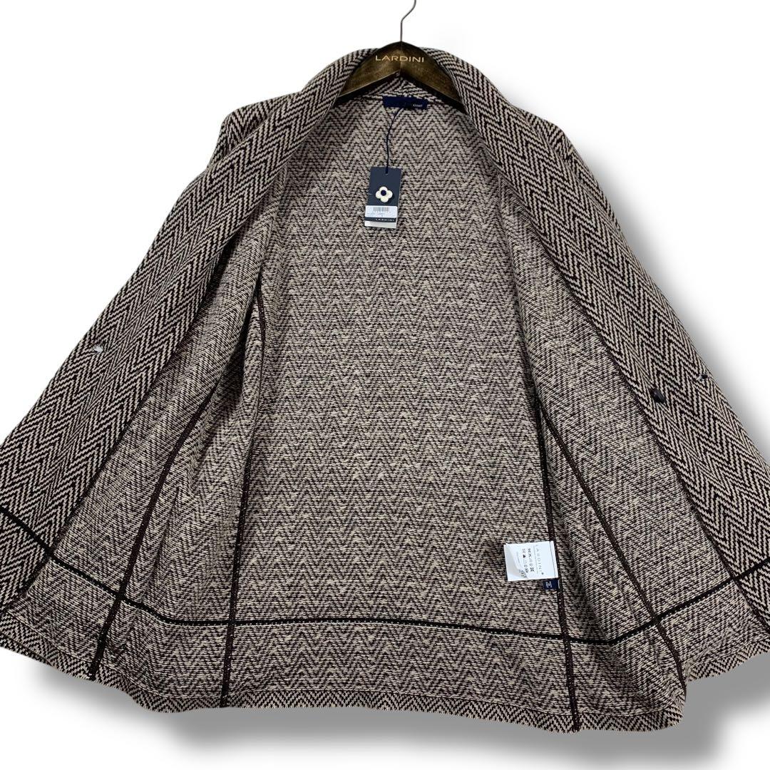 ほぼ未使用✨ラルディーニ ニットジャケット アルパカ混 シェブロン ダブル M