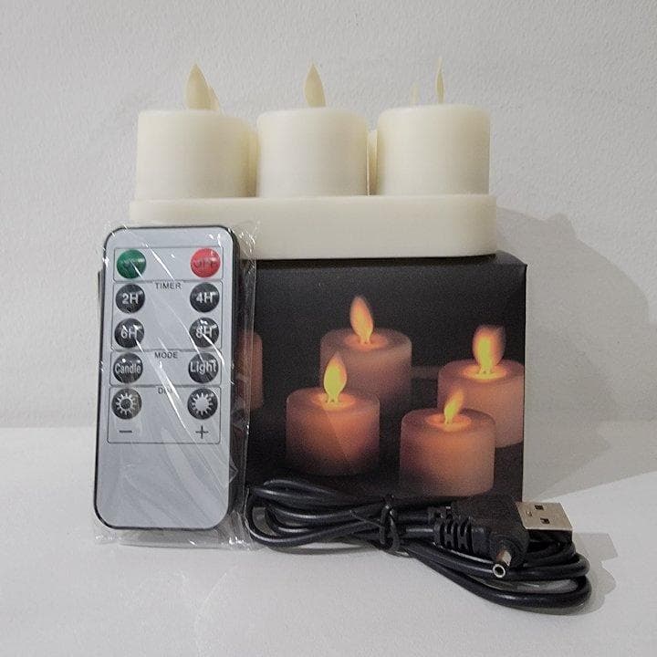 キャンドル型 LEDライト イルミネティーライト６個入り【充電式】 リモコン付