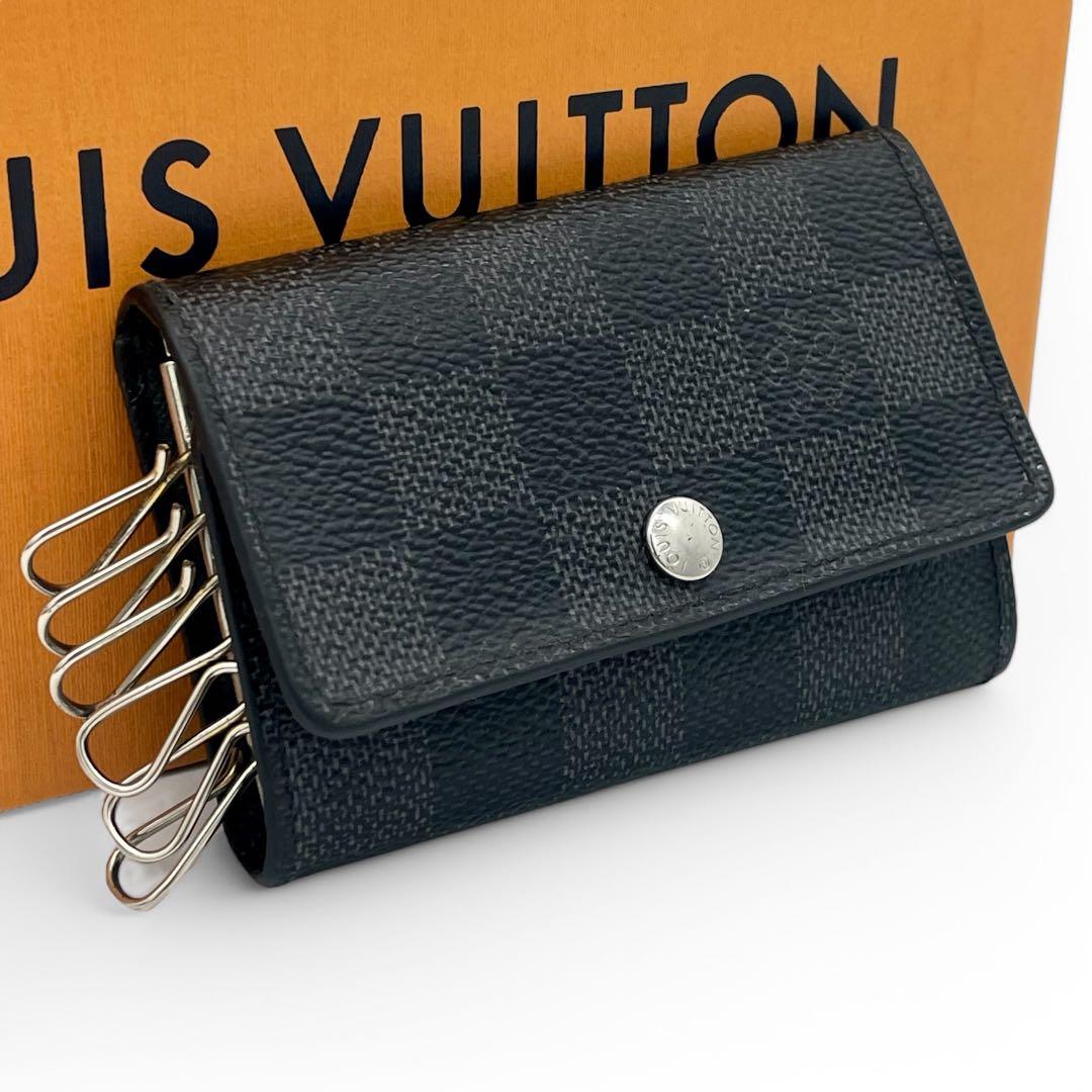 ルイヴィトン ミュルティクレ6 6連 キーケース ダミエ グラフィット グレー