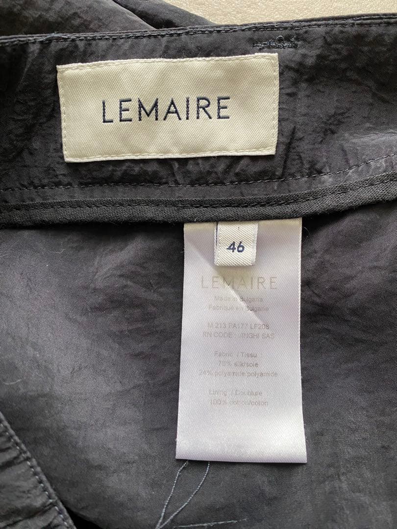 LEMAIRE シルクナイロンパンツ 46 ブラック