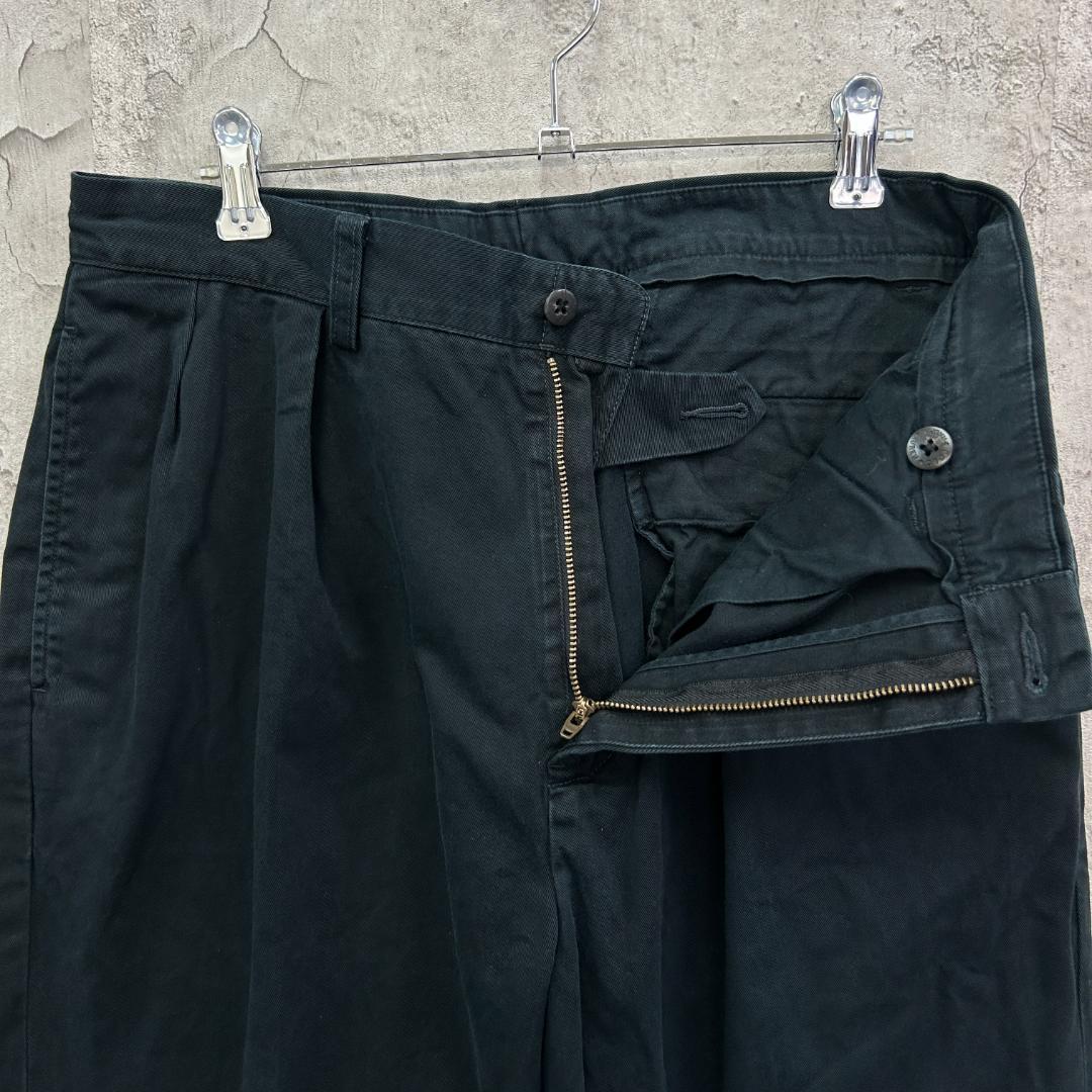 や*じ様 ポロ バイ ラルフローレン　2タック　ポロチノ　チノパン　古着　ブラッ