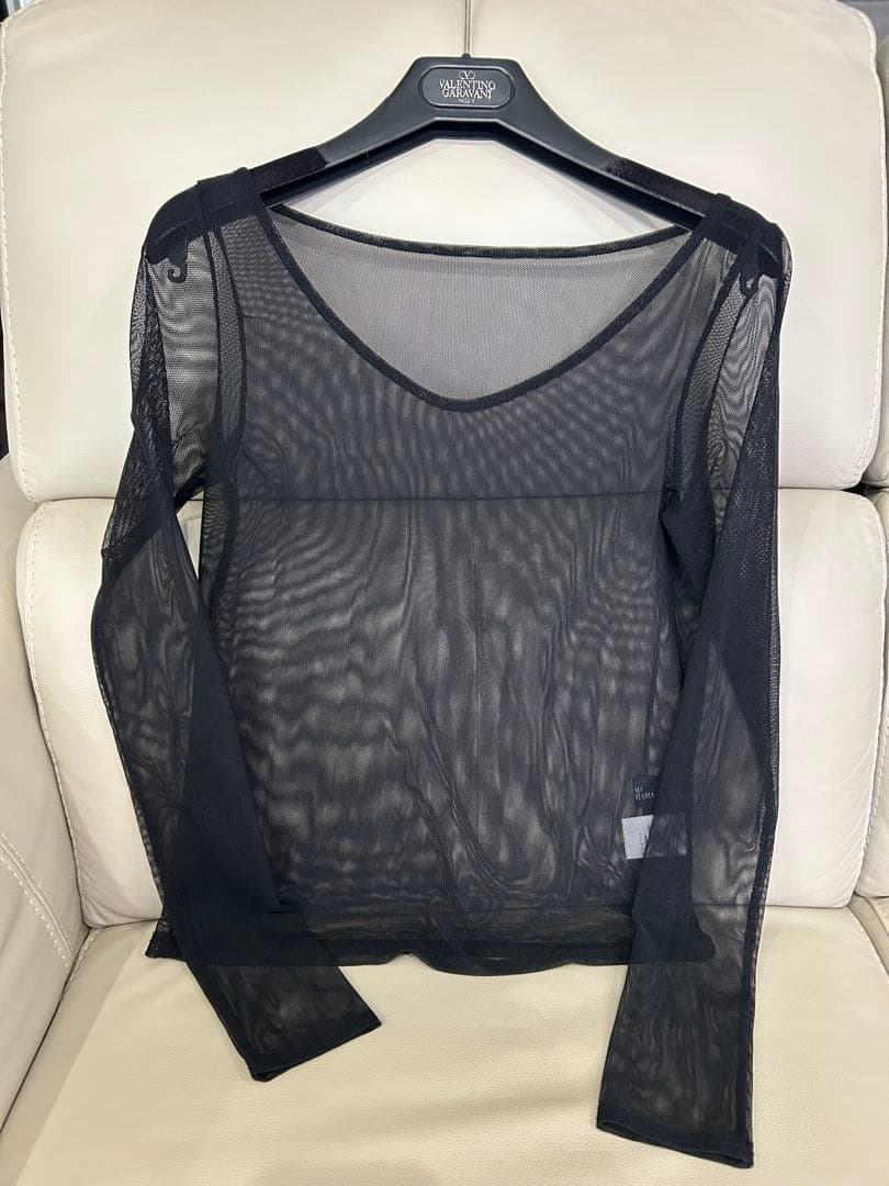 リツコシラハマ❣️シースルー黒長袖メッシュトップス#1size