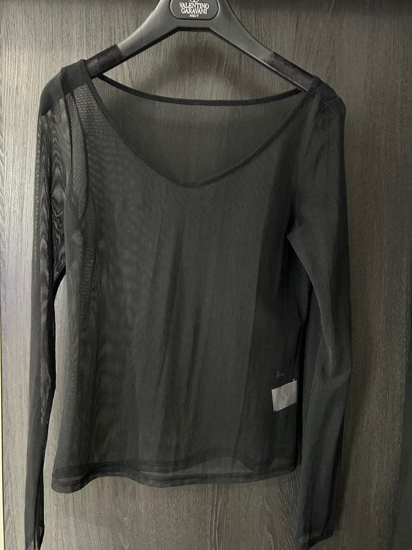 リツコシラハマ❣️シースルー黒長袖メッシュトップス#1size