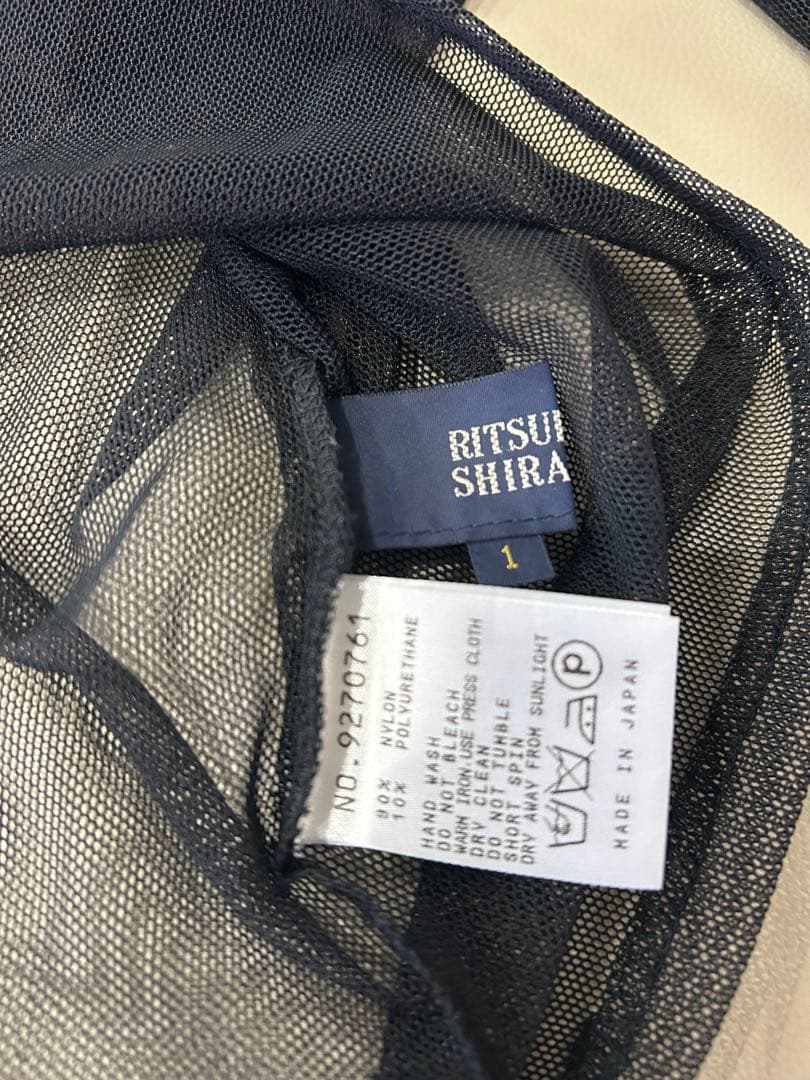 リツコシラハマ❣️シースルー黒長袖メッシュトップス#1size