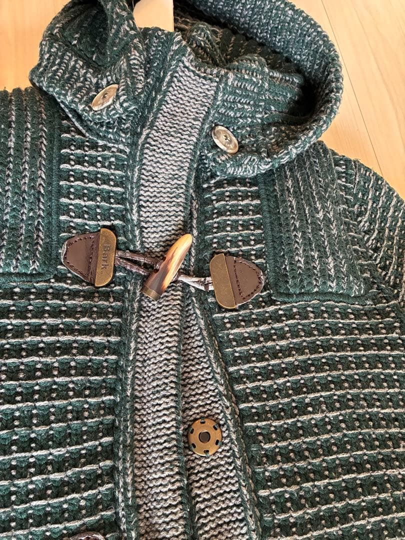 Bark ダークグリーン フード付きダッフルコート