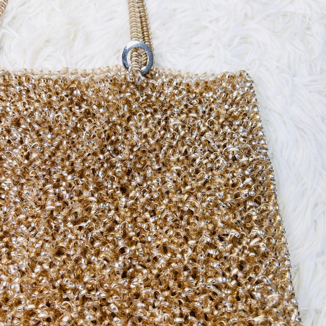 ★極美品★ アンテプリマ スクエア ラージ ワイヤーバッグ ゴールドシルバー