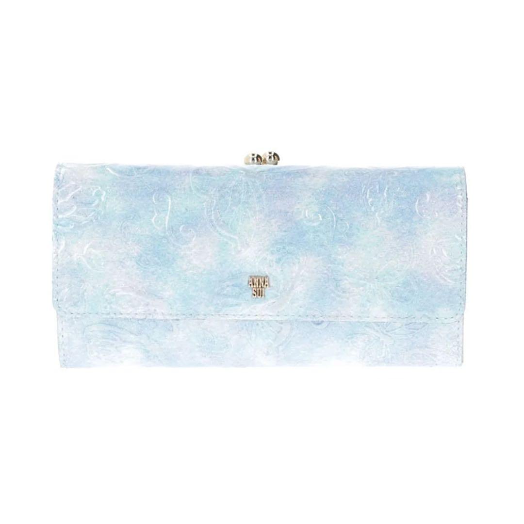 【未使用】ANNA SUI パピヨン　口金長財布　ブルー 蝶