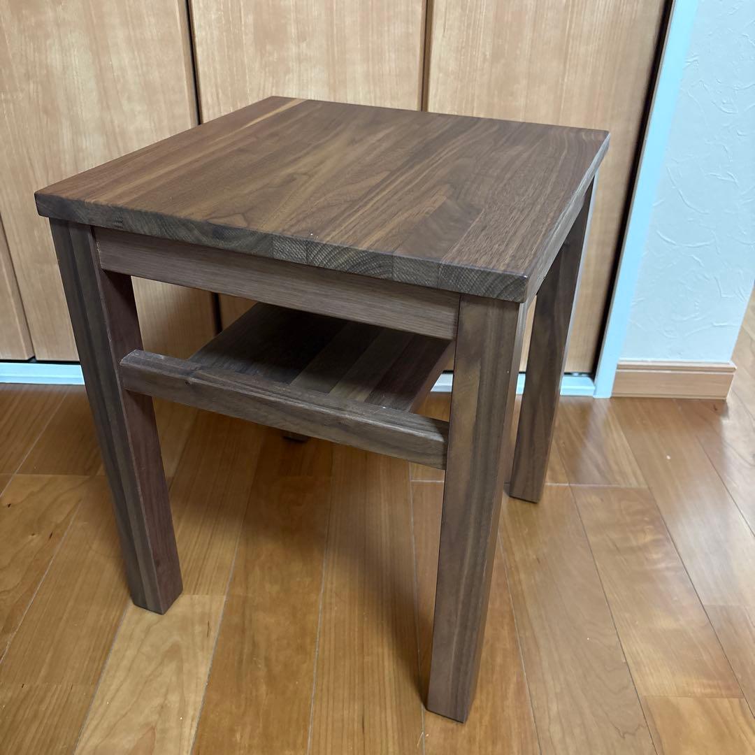 無印良品　木製サイドテーブルベンチ　ウォールナット材