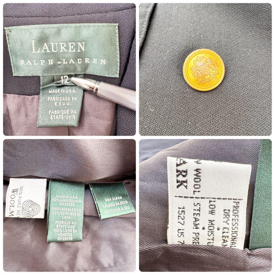 【美品】LAUREN RALPH LAUREN ラルフローレン 紺ブレ 金ボタン