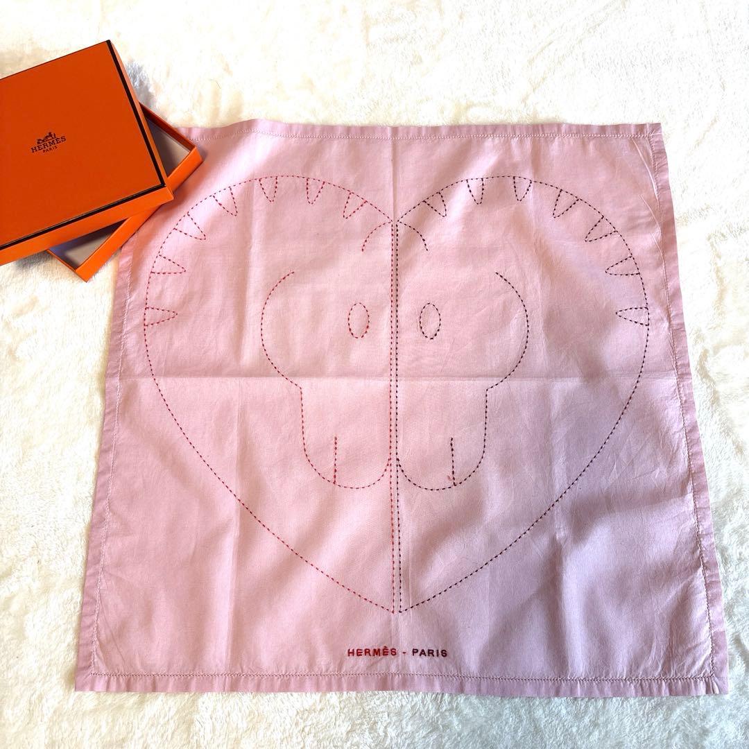 HERME'S エルメス ハンカチ ステッチ 刺繍　極美品