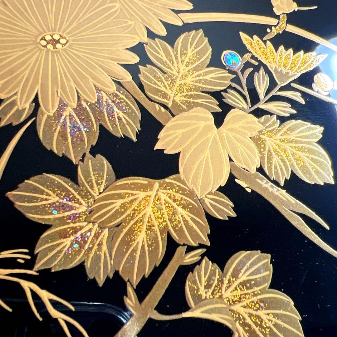 輪島塗　極上蒔絵二段重　蓋無木箱付　東Y7-0922③