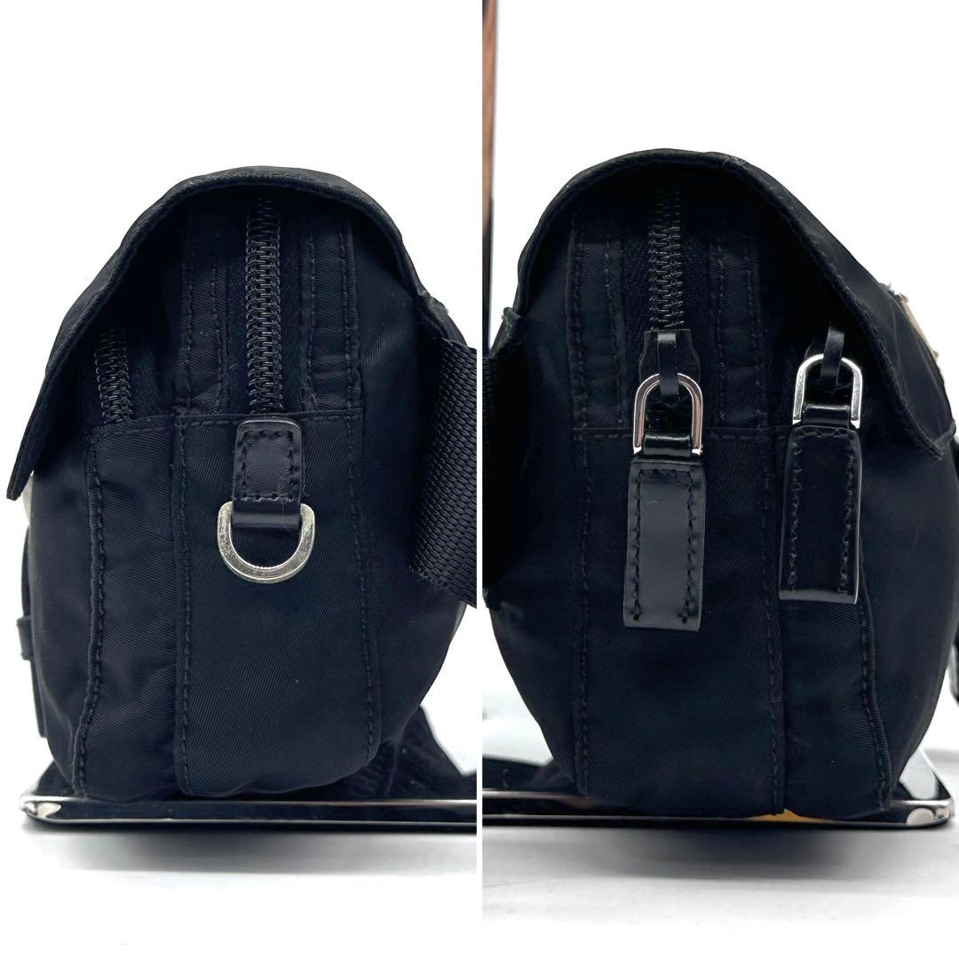 ✨美品✨プラダ ウエストバッグ 三角ロゴプレート ベルト ナイロン ブラック