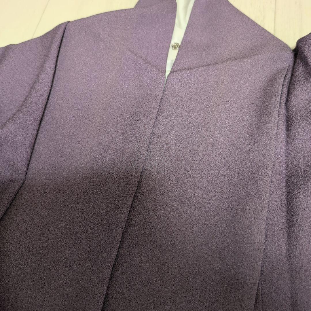 正絹付下げ 紫 作家、落款、一つ紋