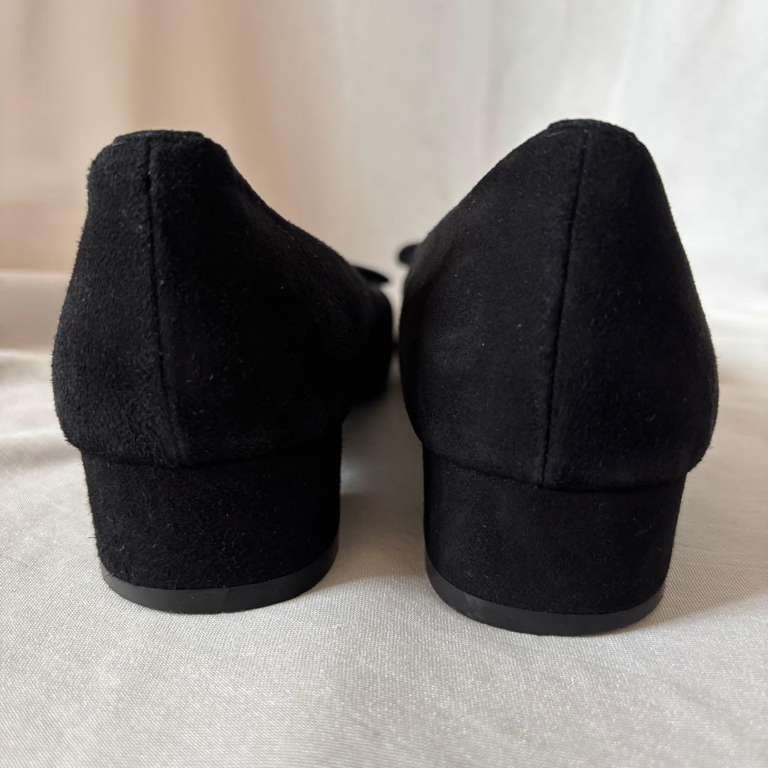 極美品★ FABIO RUSCONI ブラック フラットシューズ　37.5 黒