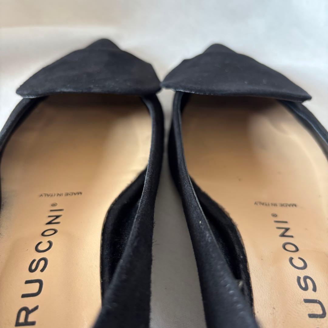 極美品★ FABIO RUSCONI ブラック フラットシューズ　37.5 黒