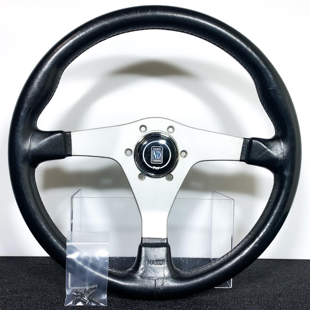 希少 ナルディ ガラ3 レザーステアリング 正規品 美品 新品ホーンボタン付