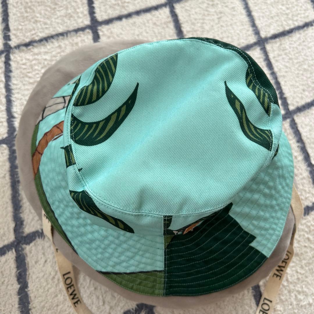 LOEWE ロエベ　フィッシャーマンハットキャンバス　リーフ柄