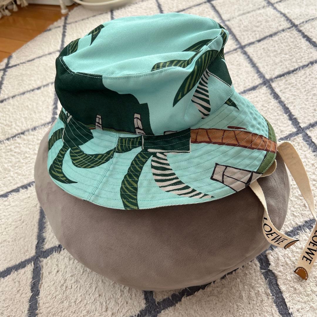 LOEWE ロエベ　フィッシャーマンハットキャンバス　リーフ柄