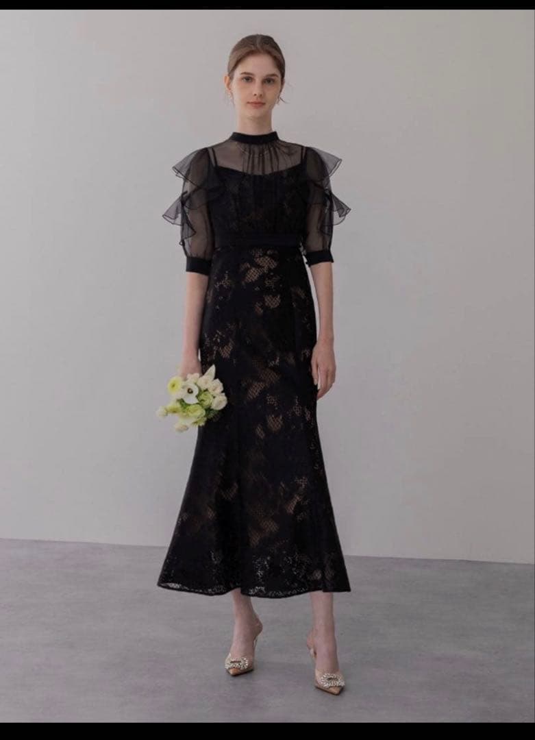 フリルボレロバックリボン花柄マーメイドドレス結婚式パーティー二次会デート成人式