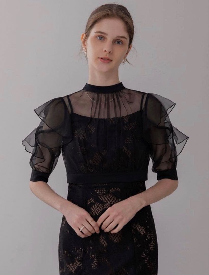 フリルボレロバックリボン花柄マーメイドドレス結婚式パーティー二次会デート成人式