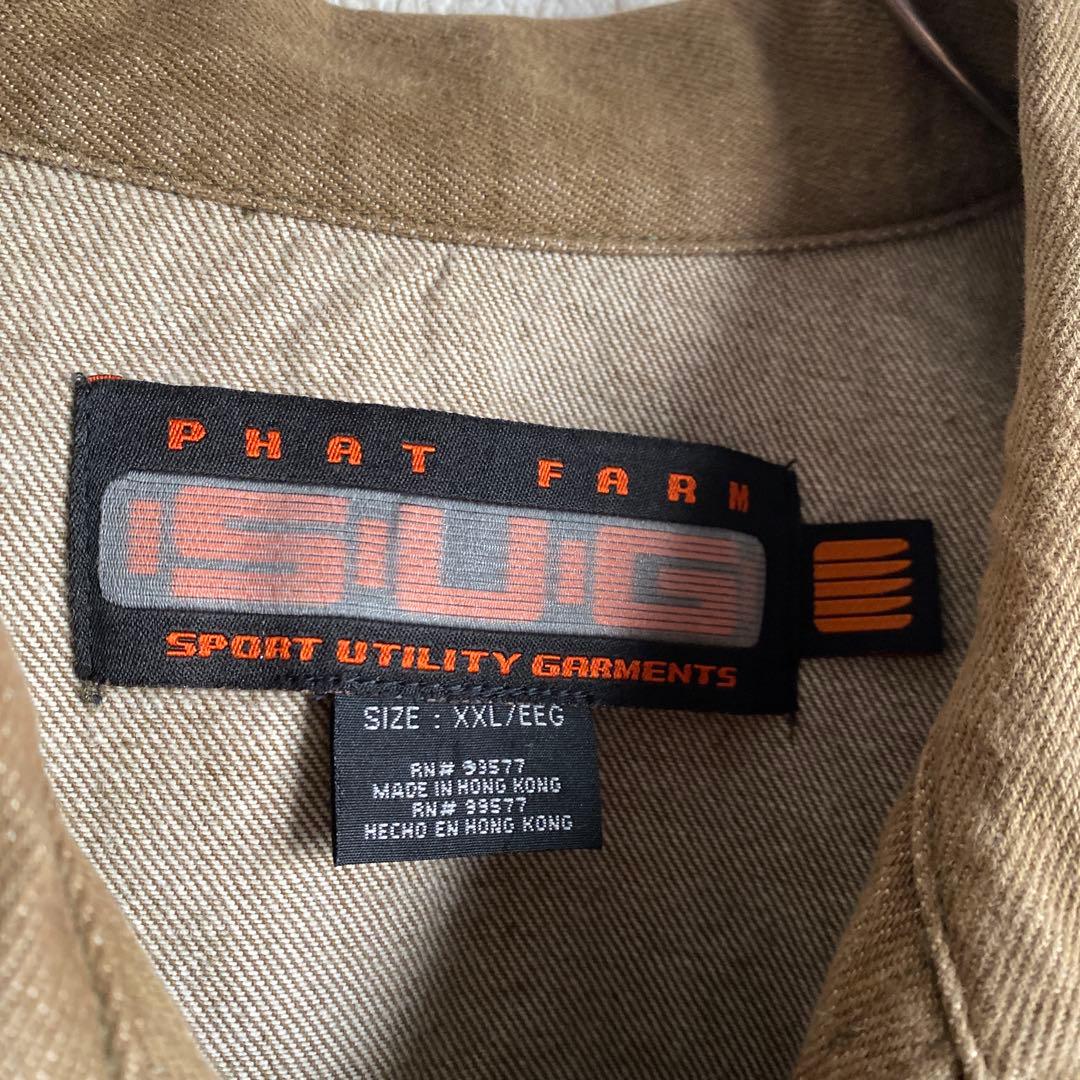 w*o様 90sy2k PHAT FARM SUG 先染めブラウン デニムジップ