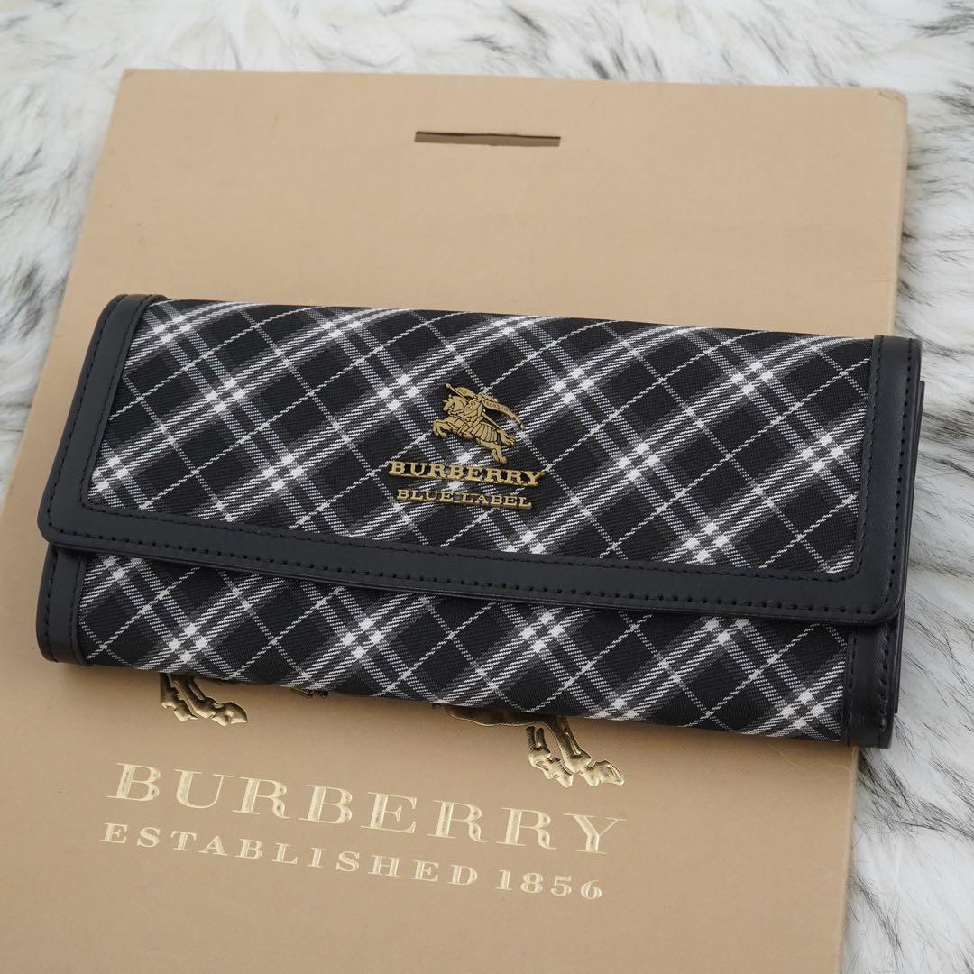 未使用品　BURBERRY BLUE LABEL 長財布　ホースロゴ　ロゴ金具