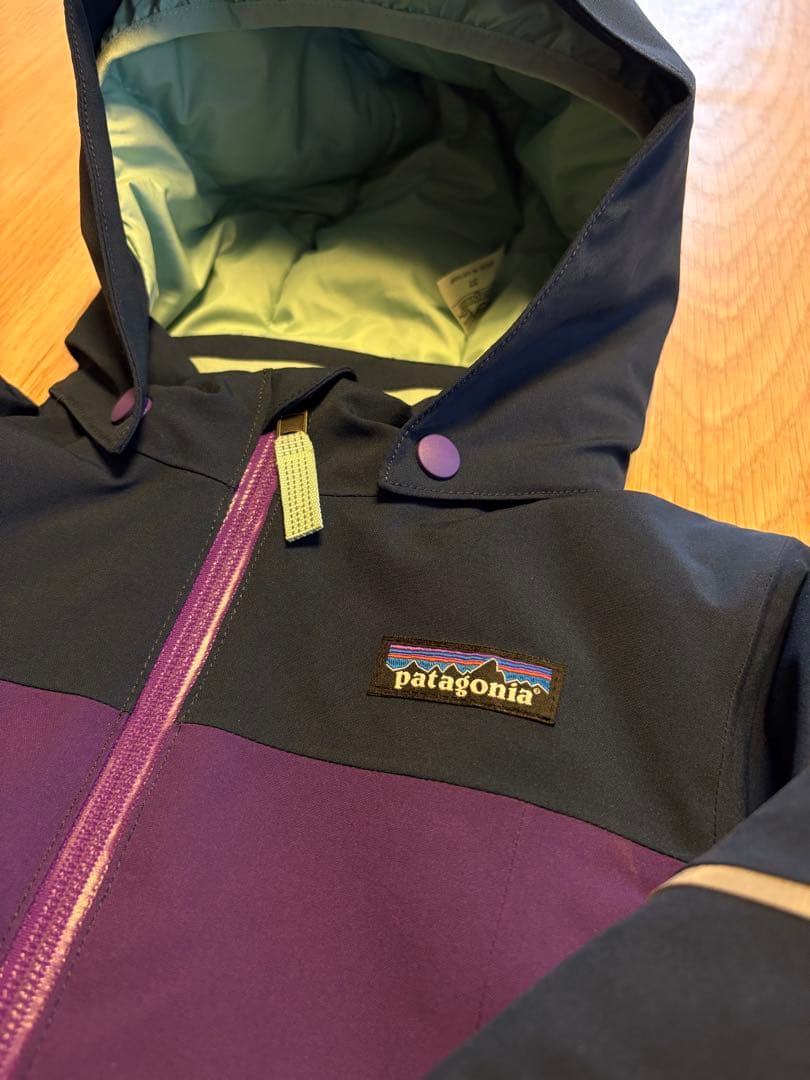 patagonia 子ども用スキーウェア パープル/ネイビー