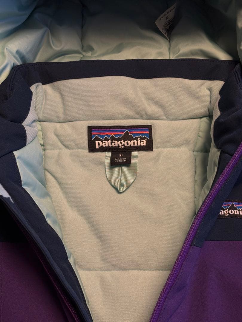 patagonia 子ども用スキーウェア パープル/ネイビー
